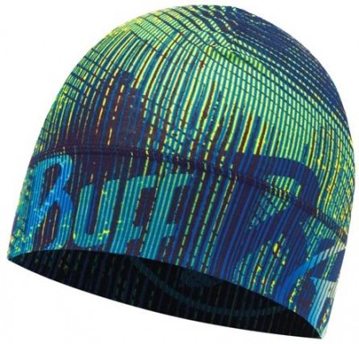 шапка BUFF 117101 1 LAYER HAT FLASH LOGO MULTI  син/зел/голуб. лого принт