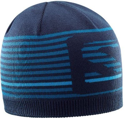 шапка SALOMON FLATSPIN SHORT BEANIE 402854  двухсторон. т-син/син.лого принт