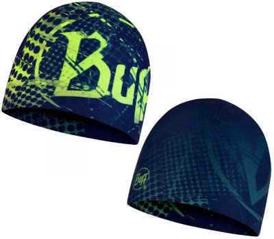 шапка BUFF 123876.707 REVERSIBLE HAVOC BLUE  т-син/лайм принт с лого  двусторон.