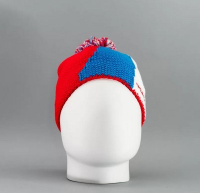 шапка NORDSKI KNIT COLOUR RED/BLUE NSV472987  красн/син/бел. с помпоном