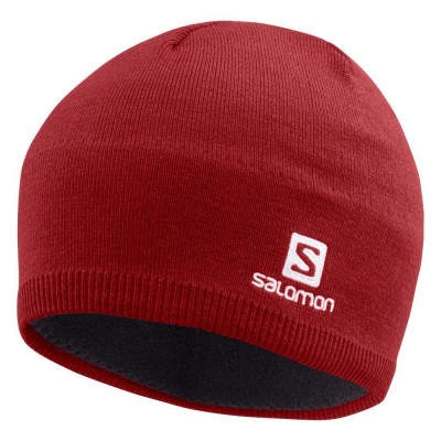 шапка SALOMON BEANIE LC16069  т-красн.