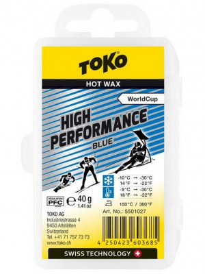 парафин FFR TOKO HIGH PERFORMANCE Blue 5501027 син.  -9°/-30°C  40г