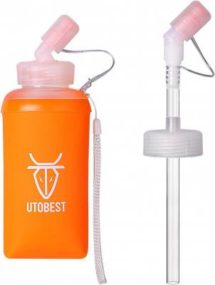 фляга UTOBEST SOFT FLASK UTR216-550 Straw мягкая оранж. 550мл с трубкой