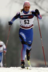 Ольга Рочева на классических лыжах Fischer